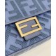 Replica Borsa media Fendi Baguette Jacquard FF in tessuto 8BR600 Blu