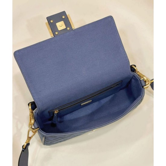 Replica Borsa media Fendi Baguette Jacquard FF in tessuto 8BR600 Blu