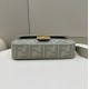 Replica Borsa Fendi Media Baguette Jacquard FF in tessuto 8BR600 Verde Chiaro