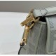 Replica Borsa Fendi Media Baguette Jacquard FF in tessuto 8BR600 Verde Chiaro