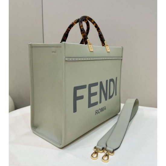 Replica Borsa tote media Fendi Sunshine verde chiaro