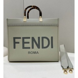 Replica Borsa tote media Fendi Sunshine verde chiaro