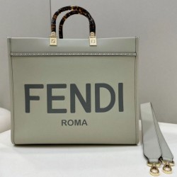 Replica Borsa tote media Fendi Sunshine verde chiaro