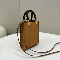 Replica Borsa tote Fendi Mini Sunshine Shopper Marrone