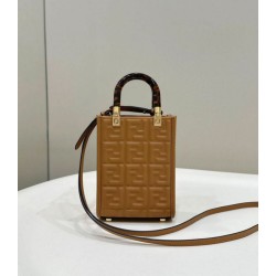 Replica Borsa tote Fendi Mini Sunshine Shopper Marrone