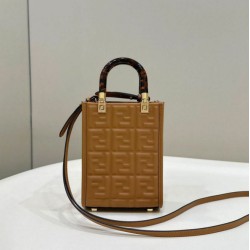 Replica Borsa tote Fendi Mini Sunshine Shopper Marrone