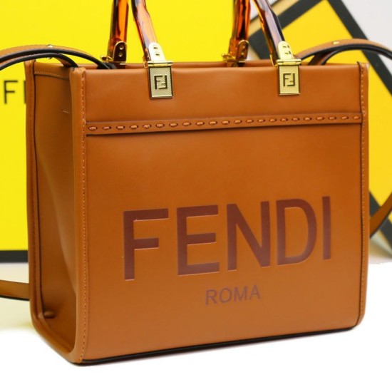 Replica Borsa tote Fendi Sunshine piccola shopper Marrone