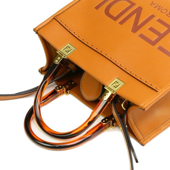 Replica Borsa tote Fendi Sunshine piccola shopper Marrone