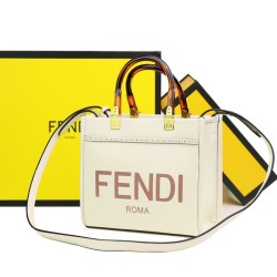 Replica Borsa tote shopper piccola Fendi Sunshine Bianca