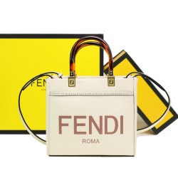 Replica Borsa tote shopper piccola Fendi Sunshine Bianca