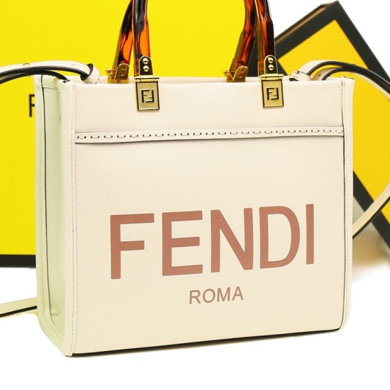 Replica Borsa tote shopper piccola Fendi Sunshine Bianca Replica Borsa tote shopper piccola Fendi Sunshine Bianca