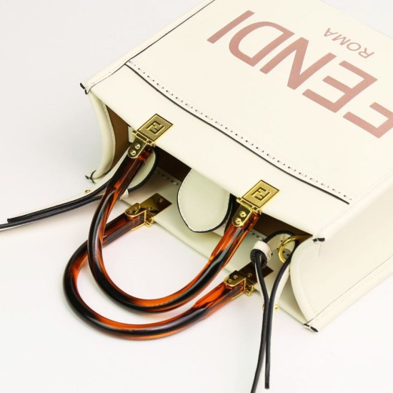 Replica Borsa tote shopper piccola Fendi Sunshine Bianca Replica Borsa tote shopper piccola Fendi Sunshine Bianca
