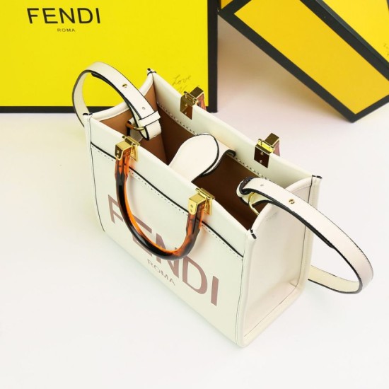 Replica Borsa tote shopper piccola Fendi Sunshine Bianca Replica Borsa tote shopper piccola Fendi Sunshine Bianca