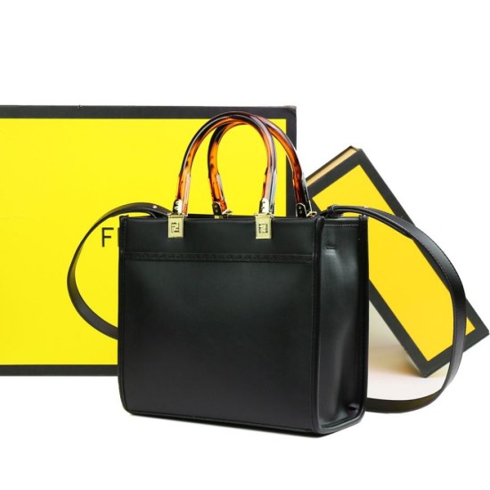 Replica Borsa tote Fendi Sunshine piccola shopper nera