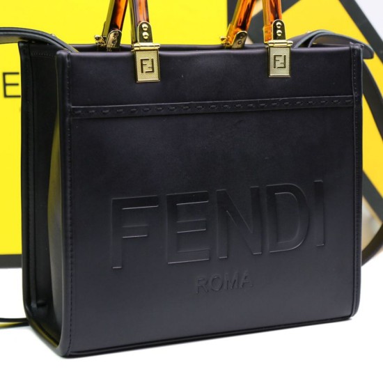 Replica Borsa tote Fendi Sunshine piccola shopper nera