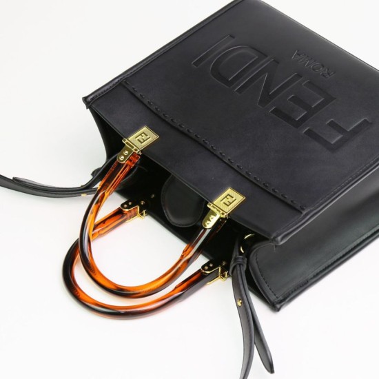 Replica Borsa tote Fendi Sunshine piccola shopper nera