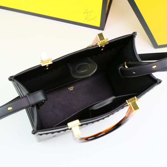 Replica Borsa tote Fendi Sunshine piccola shopper nera