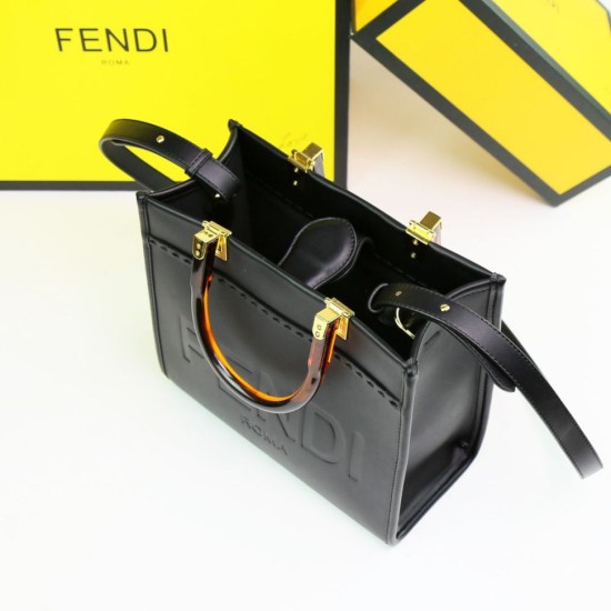 Replica Borsa tote Fendi Sunshine piccola shopper nera