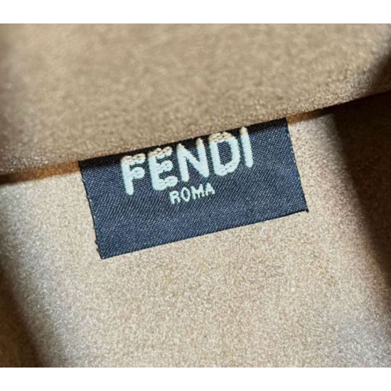 Replica Borsa Fendi Sunshine Small Shopper Tote FF in tessuto jacquard Marrone