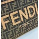Replica Borsa Fendi Sunshine Small Shopper Tote FF in tessuto jacquard Marrone