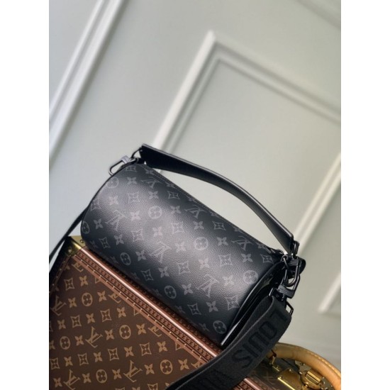 Replica Borsa Louis Vuitton Soft Polochon MM M46692 Monogram Nero