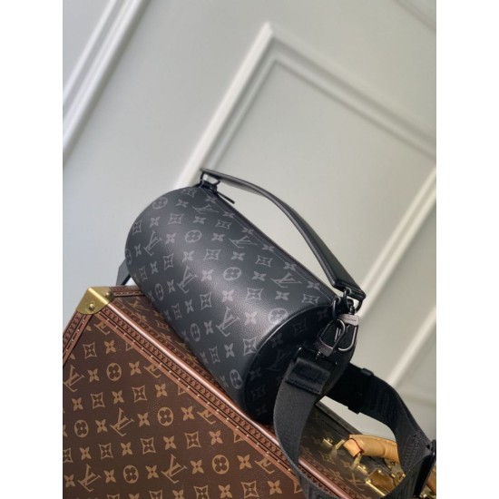 Replica Borsa Louis Vuitton Soft Polochon MM M46692 Monogram Nero