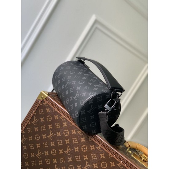 Replica Borsa Louis Vuitton Soft Polochon MM M46692 Monogram Nero