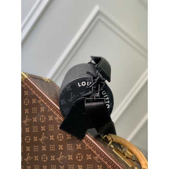 Replica Borsa Louis Vuitton Soft Polochon MM M46692 Monogram Nero
