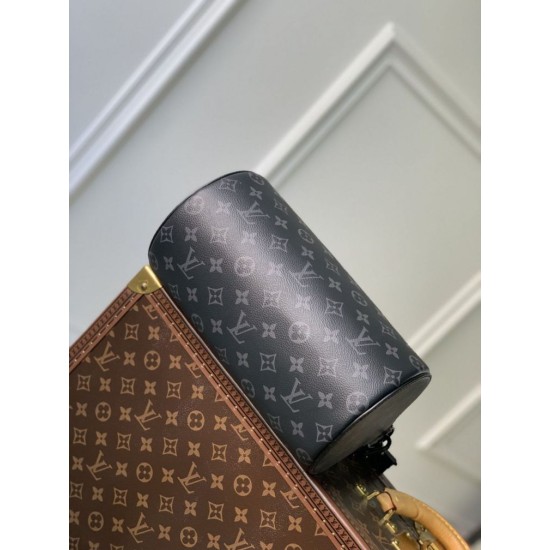Replica Borsa Louis Vuitton Soft Polochon MM M46692 Monogram Nero