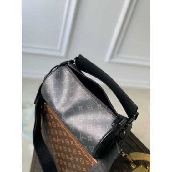 Replica Borsa Louis Vuitton Soft Polochon MM M46692 Monogram Nero