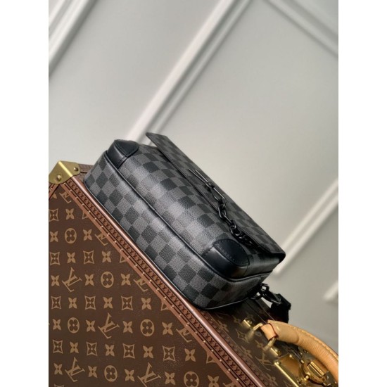 Replica Borsa Louis Vuitton Steamer Messenger da uomo M46795 Monogram Eclipse