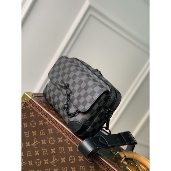Replica Borsa Louis Vuitton Steamer Messenger da uomo M46795 Monogram Eclipse