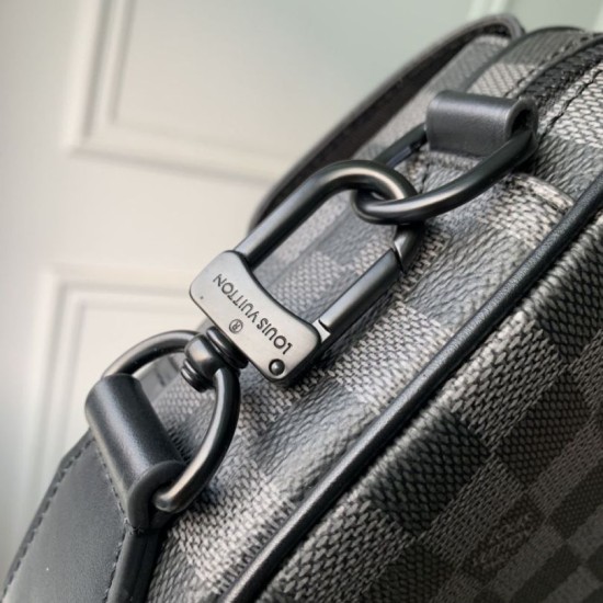 Replica Borsa Louis Vuitton Steamer Messenger da uomo M46795 Monogram Eclipse