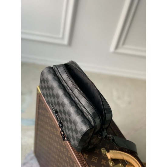 Replica Borsa Louis Vuitton Steamer Messenger da uomo M46795 Monogram Eclipse