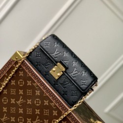 Replica Portafoglio Louis Vuitton con catena Métis M82637 Monogram Empreinte Nero
