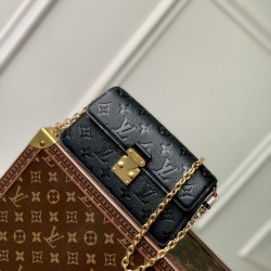 Replica Portafoglio Louis Vuitton con catena Métis M82637 Monogram Empreinte Nero