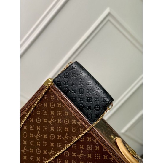 Replica Portafoglio Louis Vuitton con catena Métis M82637 Monogram Empreinte Nero