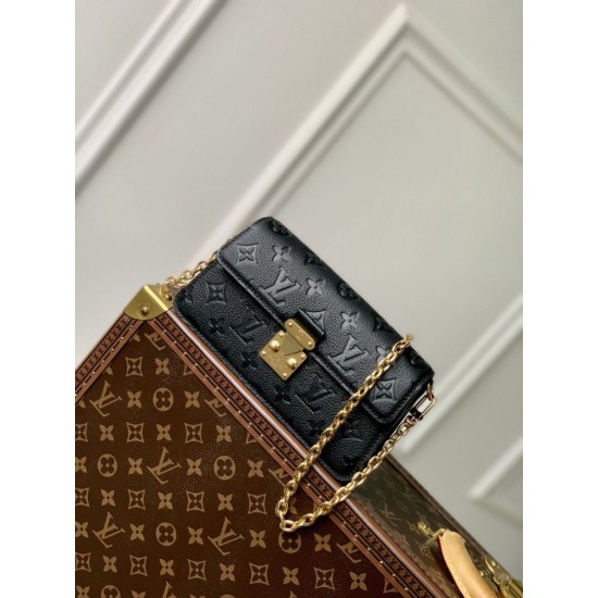 Replica Portafoglio Louis Vuitton con catena Métis M82637 Monogram Empreinte Nero