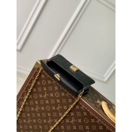 Replica Portafoglio Louis Vuitton con catena Métis M82637 Monogram Empreinte Nero