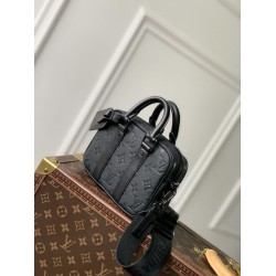 Replica Louis Vuitton Nano Porte Documents Voyage Borsa da uomo M82770 Monogram Eclipse