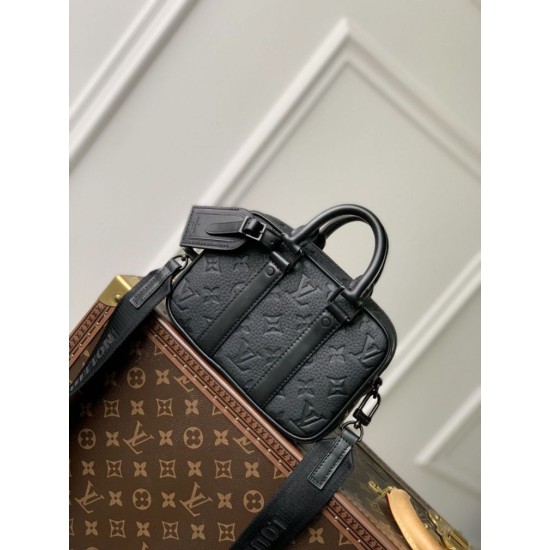 Replica Louis Vuitton Nano Porte Documents Voyage Borsa da uomo M82770 Monogram Eclipse