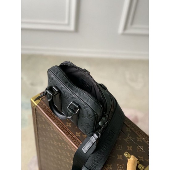 Replica Louis Vuitton Nano Porte Documents Voyage Borsa da uomo M82770 Monogram Eclipse