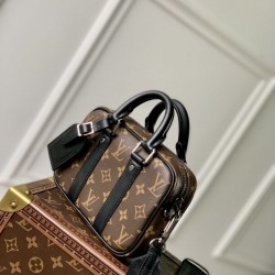 Replica Borsa da uomo Louis Vuitton Nano Porte Documents Voyage M82770 Monogram Macassar