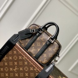 Replica Borsa da uomo Louis Vuitton Nano Porte Documents Voyage M82770 Monogram Macassar
