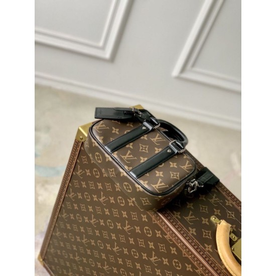 Replica Borsa da uomo Louis Vuitton Nano Porte Documents Voyage M82770 Monogram Macassar