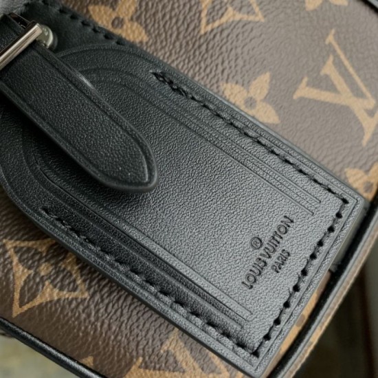 Replica Borsa da uomo Louis Vuitton Nano Porte Documents Voyage M82770 Monogram Macassar
