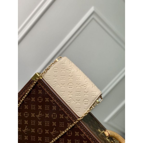 Replica Portafoglio Louis Vuitton con catena Métis M82836 Monogram Empreinte Cream