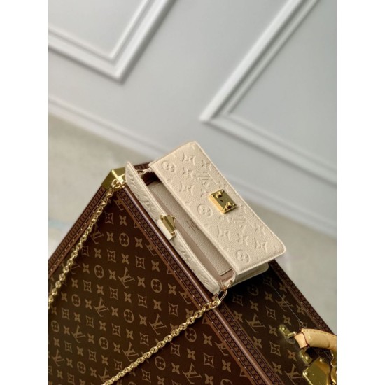 Replica Portafoglio Louis Vuitton con catena Métis M82836 Monogram Empreinte Cream