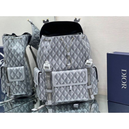 Replica Dior Hit the Road Zaino da uomo CD Diamond Canvas Grigio