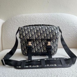 Replica Borsa a tracolla Dior Explorer Oblique Jacquard Nera